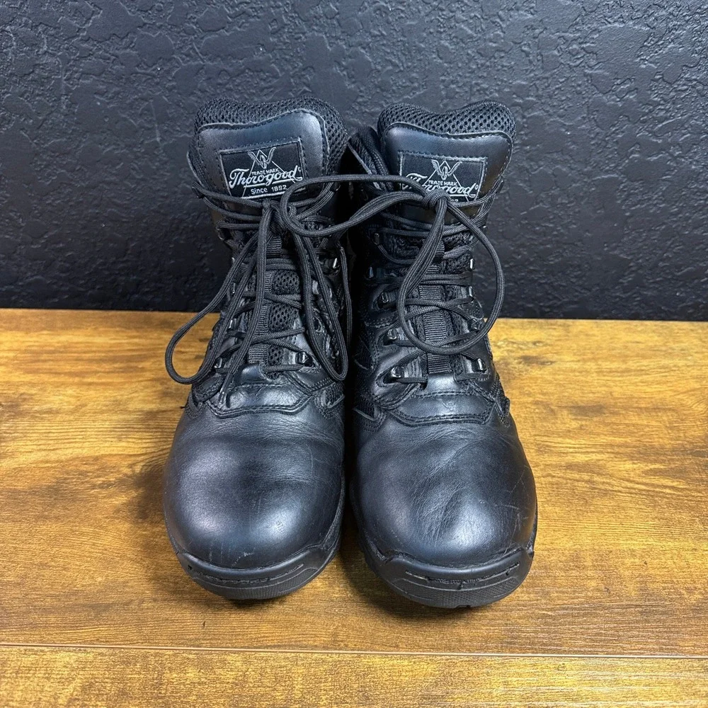Thorogood Z-Strap 834-6064 Black Leather Tactical Duty Boots Mens 7M Womens 9M